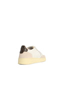 Autry 'Medalist Low' White And Brown Lear Sneakers
