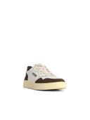 Autry 'Medalist Low' Brown And White Lear And Suede Sneakers