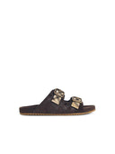 Burberry 'Urchin' Brown Suede Sandals Check