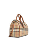 Burberry Medium 'Bowling Check' Bag In Briar Brown Cotton Blend