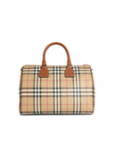 Burberry Medium 'Bowling Check' Bag In Briar Brown Cotton Blend