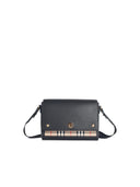 Burberry Medium 'Note' Black Lear Bag