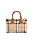 Burberry Mini torba „Bowling” Briar Brown „Check” z domieszką bawełny