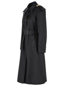 Car coat lungo di Burberry con cappuccio in nylon nero
