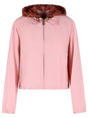 Giacca corta con cappuccio in poliammide Burberry Begonia rosa 'Newcott'