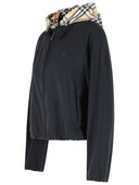 Burberry Cropped 'Newcott' Black Polyamide Hooded Jacket
