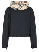 Burberry Cropped 'Newcott' Black Polyamide Hooded Jacket
