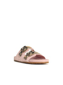 Burberry Peony Pink 'Urchin' Suede Sandals Check