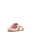 Burberry Peony Pink 'Urchin' Suede Sandals Check