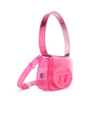 Diesel Iconic '1 Dr Shoulder Bag In Fuchsia Transparent Tpu