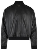 Dolce & Gabbana Black Lear Bomber Jacket