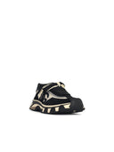 Dolce & Gabbana 'Airmaster' Ivory And Black Fabric And Lear Sneakers