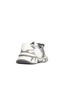 Dolce & Gabbana 'Airmaster' White And Grey Fabric And Lear Sneakers