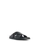 Dolce & Gabbana Black Lear Slippers