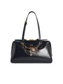 Dolce & Gabbana „Vittoria” czarna torebka z motywem leara