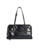 Dolce & Gabbana „Vittoria” czarna torebka z motywem leara