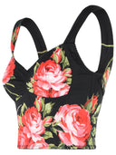 Dolce & Gabbana 'Bouquet Rose' Black Cotton Blend Corset