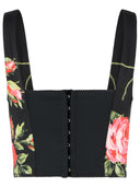 Dolce & Gabbana 'Bouquet Rose' Black Cotton Blend Corset
