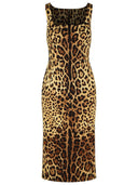 Dolce & Gabbana Vestido De Seda Con Estampado De Leopardo