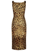 Dolce & Gabbana Vestido De Seda Con Estampado De Leopardo