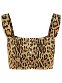 Dolce & Gabbana Leopard Print Cotton Bustier
