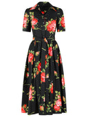 Abito Dolce & Gabbana 'Bouquet' in cotone nero