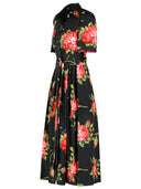 Abito Dolce & Gabbana 'Bouquet' in cotone nero