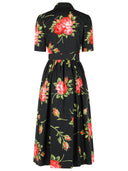 Abito Dolce & Gabbana 'Bouquet' in cotone nero