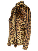 Dolce & Gabbana Camisa De Seda Con Estampado De Leopardo