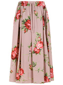 Dolce & Gabbana Rose On Base Rose Bouquet Print Midi Skirt