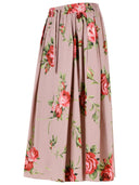 Dolce & Gabbana Rose On Base Rose Bouquet Print Midi Skirt