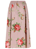 Dolce & Gabbana Rose On Base Rose Bouquet Print Midi Skirt