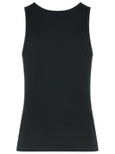 Dolce & Gabbana Tank Top In Textile Glass And Black Polyetsere