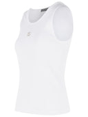 Dolce & Gabbana White Textile Glass Blend Tank Top