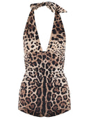 Dolce & Gabbana Leopard Print Stretch Nylon Badedragt