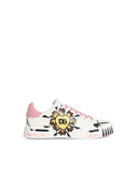 Dolce & Gabbana 'Portofino Light Strobel' witte leren sneakers
