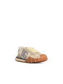 Dolce & Gabbana 'Dg Athletic' Beige Fabric And Lear Sneakers