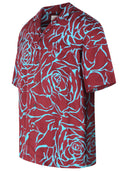 Dries Van Noten 'Carltone' Burgundy And Light Blue Viscose Shirt