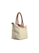 Longchamp 'M Le Pliage Original' Shoulder Bag In Grey Green Recycled Tela