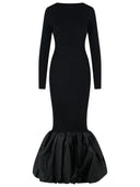 Rotate Long Dress In Black Viscose Blend