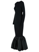 Rotate Long Dress In Black Viscose Blend