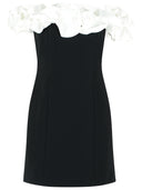 Rotate Mini Dress With Ruffles In Black And White Polyester