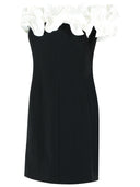 Rotate Mini Dress With Ruffles In Black And White Polyester