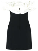Rotate Mini Dress With Ruffles In Black And White Polyester