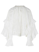 Zimmermann 'Daylight' White Cotton Blend Blouse