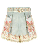 Zimmermann 'Daylight' Multicoloured Linen Shorts