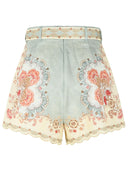 Zimmermann 'Daylight' Multicoloured Linen Shorts