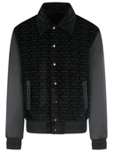 Balmain 'Monogram' Bomber Jacket In Cotton And Black Viscose