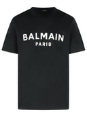 Balmain Camiseta De Algodón Negra