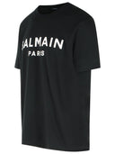 Balmain Camiseta De Algodón Negra